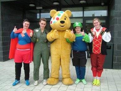 Thumbs up from Pudsey and the girls.