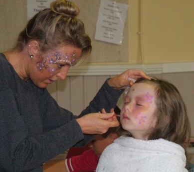 Face painting, one of the most popular attractions at most events, especially with youngsters. Pictured taking place at the Annfield Plain Summer Fayre.