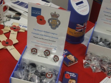 A selection of fundraising items on show from the Consett and District Royal British Legion