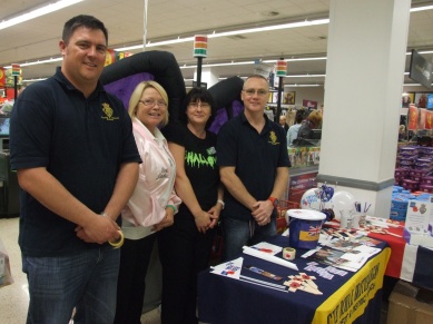 Simon and George from the Consett and District Branch of the Royal British Legion are joined by ASDA Management team Marsha and Anne. 