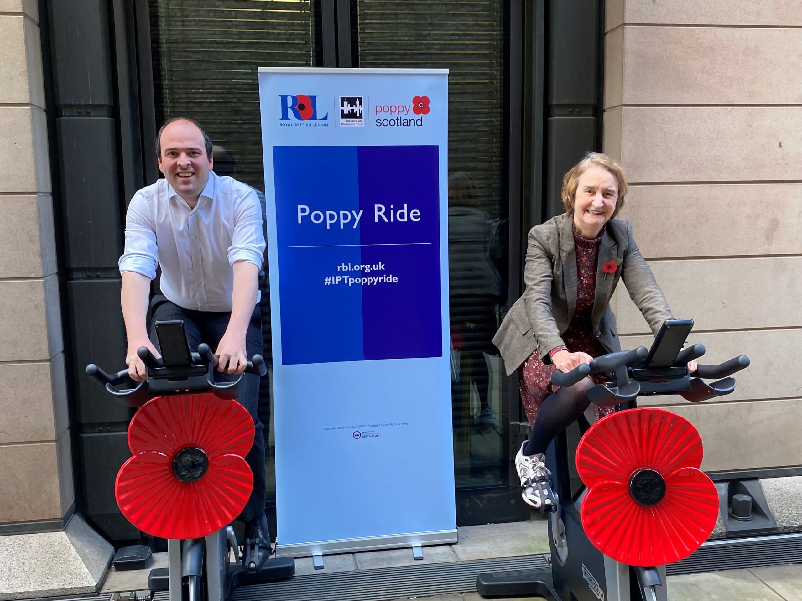 Richard Holden Along With MPs Cycling In Support For The Royal British Legion Poppy Appeal