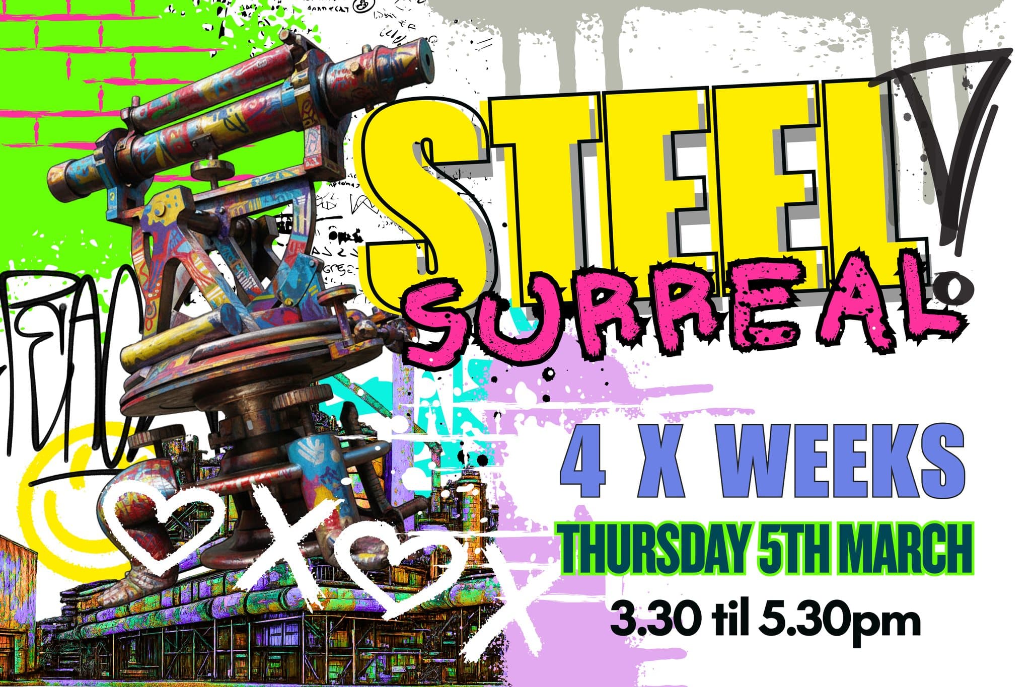 STEEL & SURREAL: Consett’s Young Artists Reimagine Their Town in Bold Colour