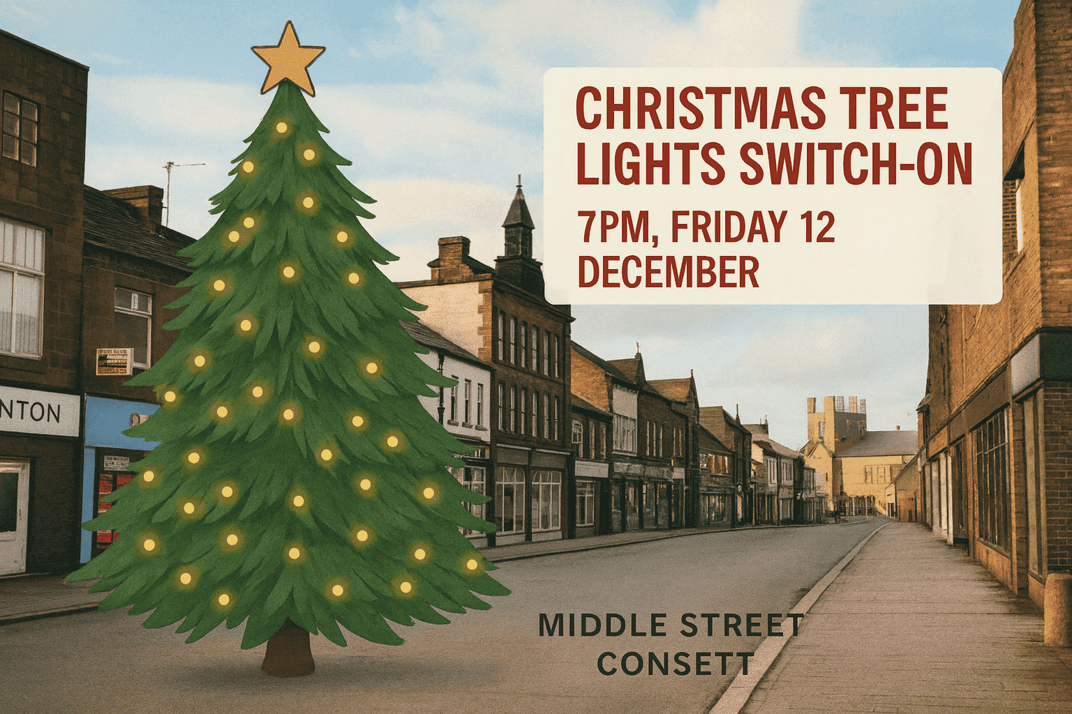 Christmas Returns to Consett Town Centre This Friday 12th December