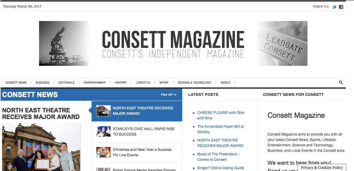 March at Consett Magazine – Editorial