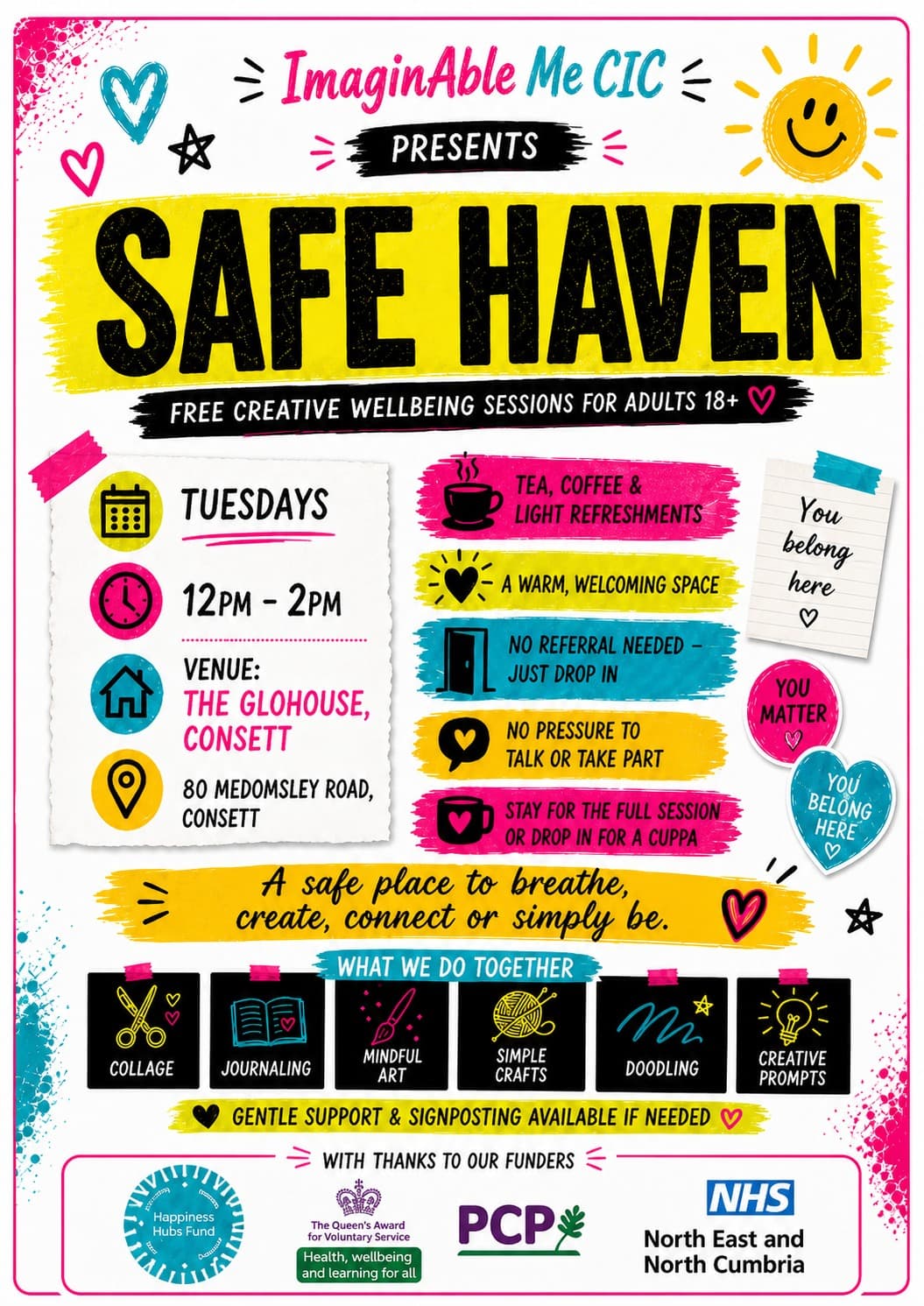 Safe Haven Launches Weekly Community Wellbeing Sessions in Consett