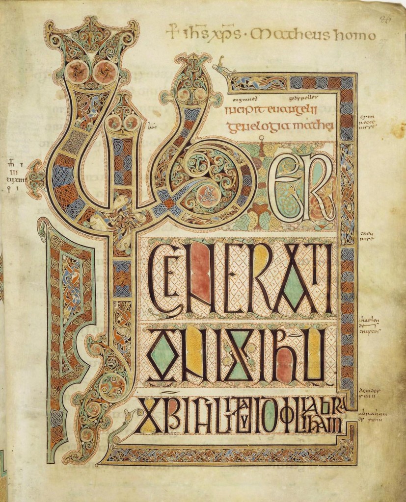 A picture of the Lindisfarne Gospels