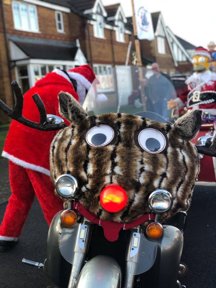 Santas Riding Across Consett To Raise Money For The Brain Tumour Research Charity