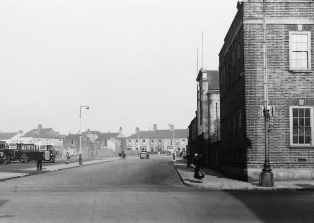 Consett looking up John Street with with the old Bus Depot