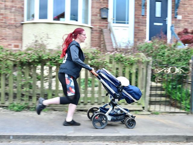 8. Exercise with the family – During Lockdown when Gyms and Fitness groups were closed, people had to stay fit and healthy in what ever way they could. Emma chose to go running with her baby. (Image: Debbie Todd)