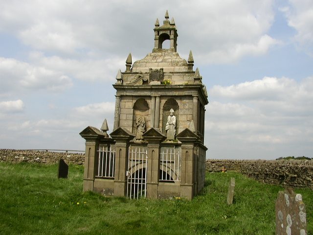 Photograph of the Hopper's Mausoleum, an ornate domed structure, within the St Andrew's Church grounds, signifying Humphrey Hopper's tribute to his wife Jane Hodgson from 1752.