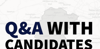 Blaydon and Consett 2024: Who’s Responding? Candidates’ Uneven Engagement on Key Issues Map of Blaydon and Consett area with "Q&A with candidates" text.