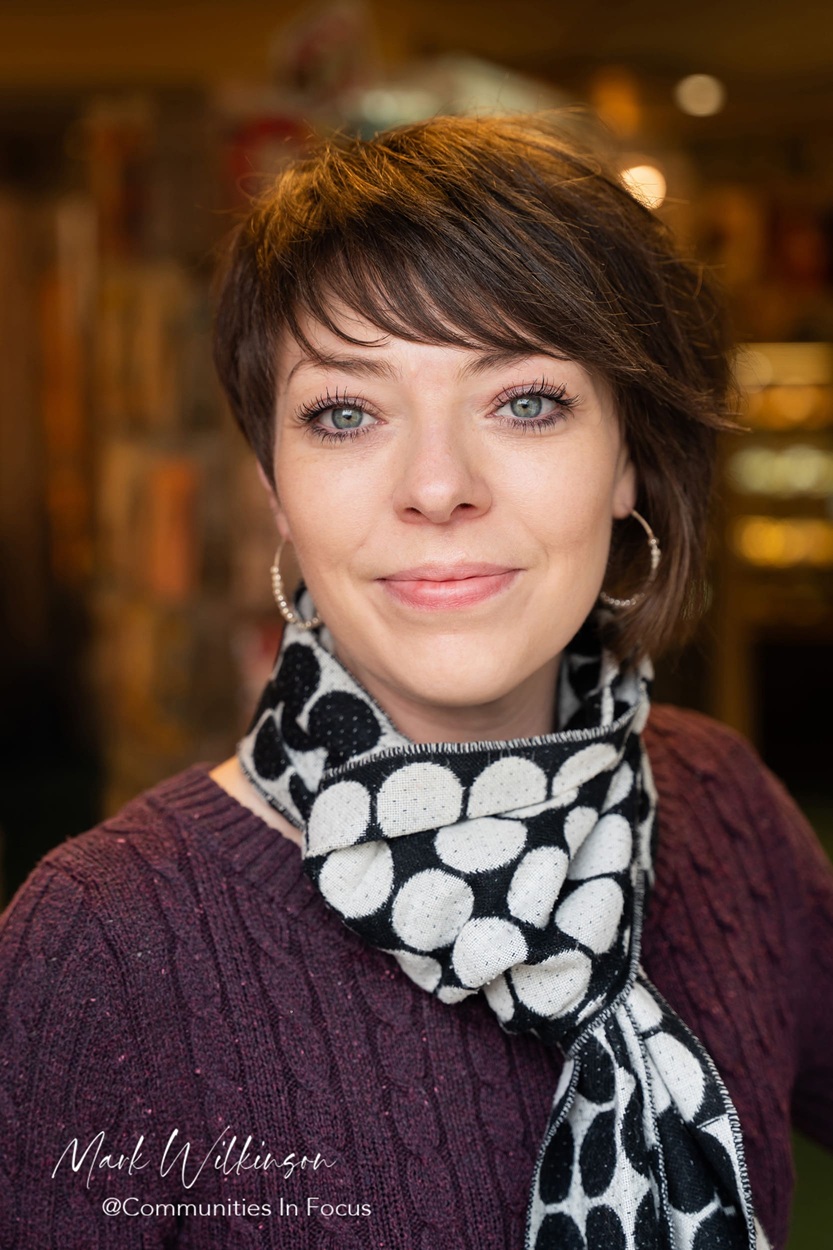 A close-up portrait of Steph Leithrow, whose passion for community and independent retail keeps Country Homes and Gifts thriving in Lanchester.