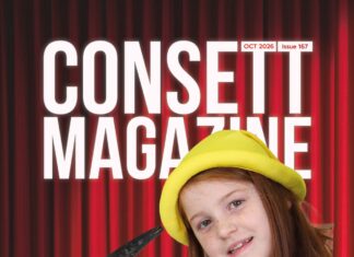 October 2026 – Consett Magazine Print Edition The cover of Consett Magazine issue 167, October 2026, showing Lola in a yellow Mini Miner hat holding a pickaxe.
